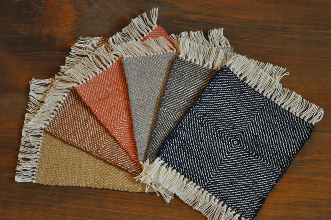 倉敷本染手織研究所さんの手織りコースター！ | 岡山の民芸の器と雑貨 